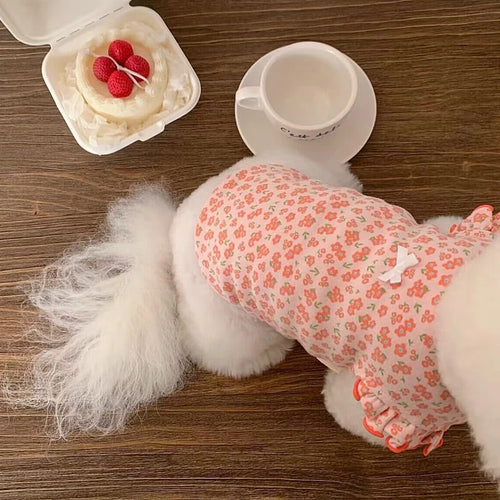  Summer Floral Dog Vest Cute Puppy T-Shirt cashymart