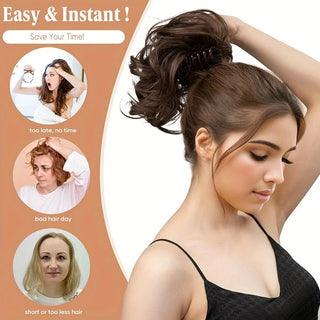  Synthetic 12 Inch Curly Ponytail Clip Extensions cashymart