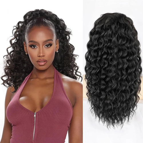  Synthetic 18 Inch Afro Curly Drawstring Ponytail Extension cashymart