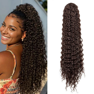  Synthetic 22 Inch Kinky Curly Ponytail Clip In cashymart