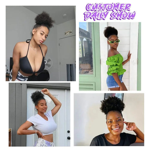  Synthetic Afro Puff Drawstring Ponytail Extension cashymart