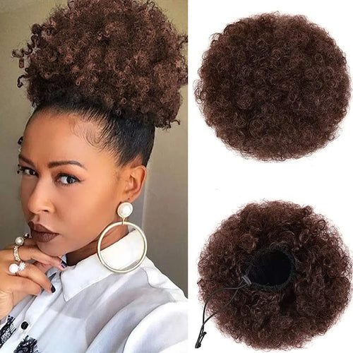  Synthetic Afro Puff Drawstring Ponytail Extension cashymart