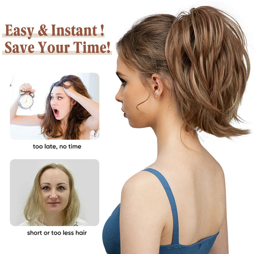  Synthetic Claw Clip In Ponytail Hair Extensions for Women cashymart
