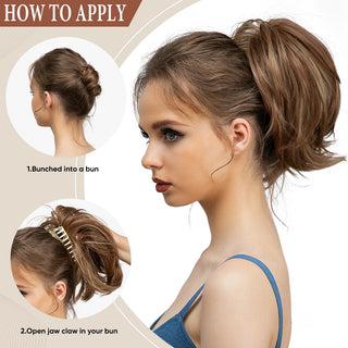  Synthetic Claw Clip In Ponytail Hair Extensions for Women cashymart