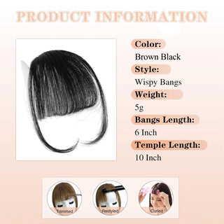  Synthetic Clip in Wispy Bangs for Women cashymart