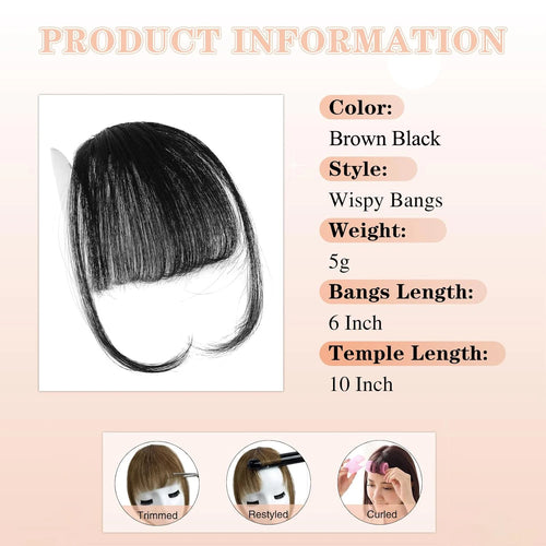 Synthetic Clip in Wispy Bangs for Women cashymart