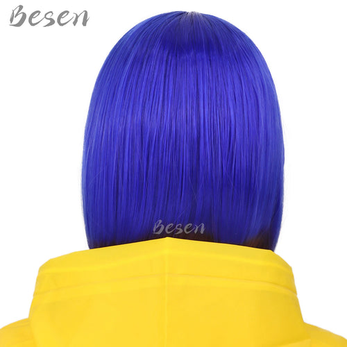  Synthetic Dark Blue Bob Wig for Cosplay cashymart