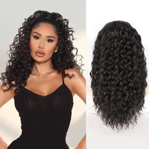  Synthetic Drawstring Ponytail Extension 18 Inch Afro Curly Fluffy Hairpiece cashymart
