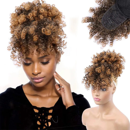  Synthetic Drawstring Ponytail with Bangs cashymart