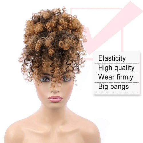 Synthetic Drawstring Ponytail with Bangs cashymart