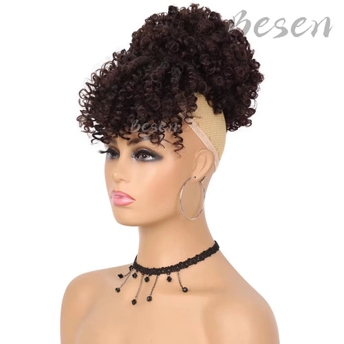  Synthetic Drawstring Ponytail with Bangs cashymart