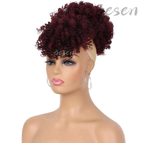  Synthetic Drawstring Ponytail with Bangs cashymart