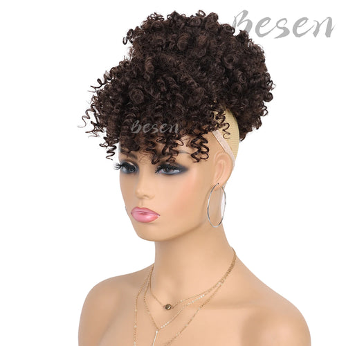 Synthetic Drawstring Ponytail with Bangs cashymart