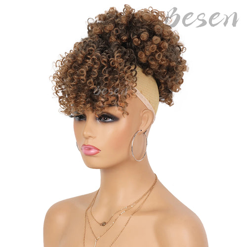  Synthetic Drawstring Ponytail with Bangs cashymart