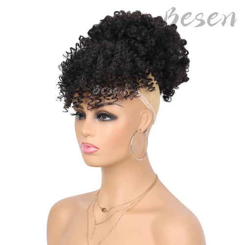  Synthetic Drawstring Ponytail with Bangs cashymart