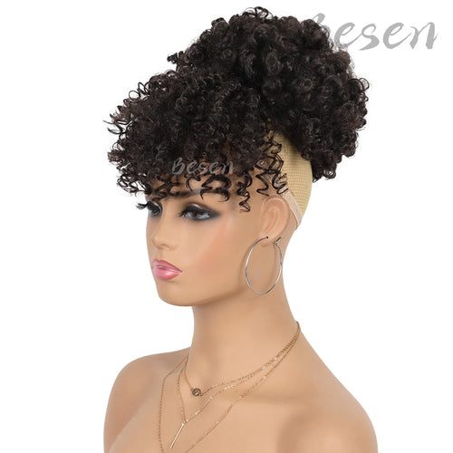  Synthetic Drawstring Ponytail with Bangs cashymart