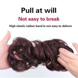  Synthetic Fashion Messy Curly Hair Buns Elastic Band for Women cashymart
