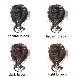  Synthetic Fashion Messy Curly Hair Buns Elastic Band for Women cashymart