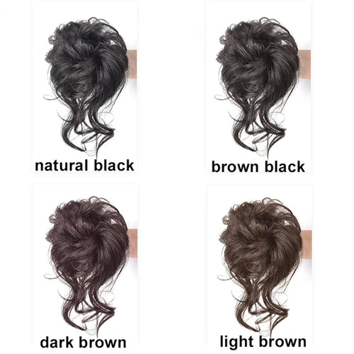  Synthetic Fashion Messy Curly Hair Buns Elastic Band for Women cashymart