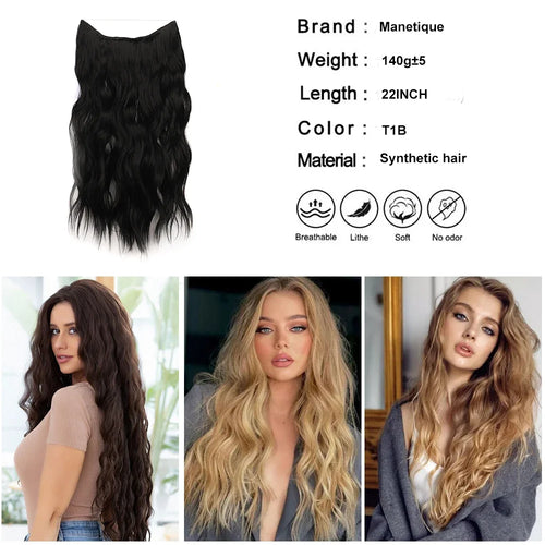  Synthetic Invisible Wire Hair Extensions 20 Inch cashymart