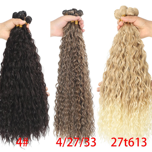  Synthetic Long Curly Hair Extensions 22 to 30 Inch Ombre cashymart
