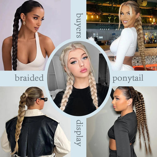  Synthetic Long Twist Braid Ponytail Extensions cashymart