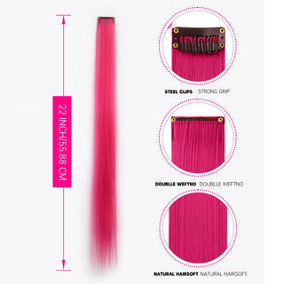  Synthetic Rainbow Hair Extensions Clips 5Pcs cashymart