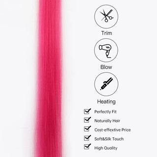  Synthetic Rainbow Hair Extensions Clips 5Pcs cashymart