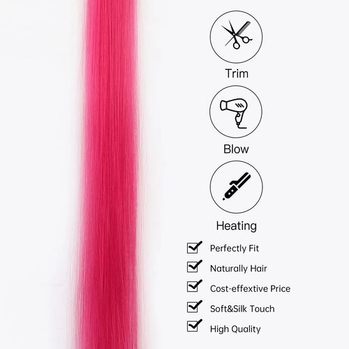  Synthetic Rainbow Hair Extensions Clips 5Pcs cashymart
