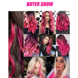 Synthetic Rainbow Hair Extensions Clips 5Pcs cashymart
