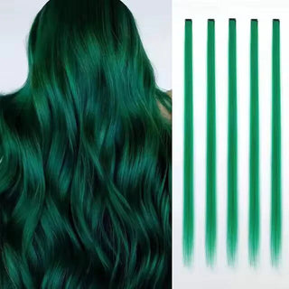  Synthetic Rainbow Hair Extensions Clips 5Pcs cashymart