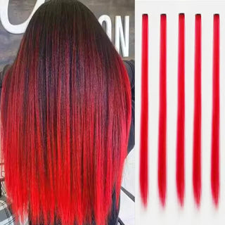  Synthetic Rainbow Hair Extensions Clips 5Pcs cashymart