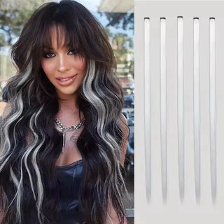  Synthetic Rainbow Hair Extensions Clips 5Pcs cashymart