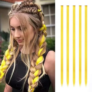  Synthetic Rainbow Hair Extensions Clips 5Pcs cashymart