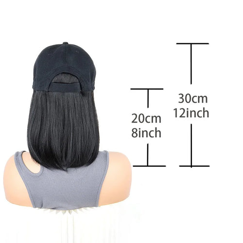  Synthetic Short Straight Bobo Hat Wig for Women cashymart