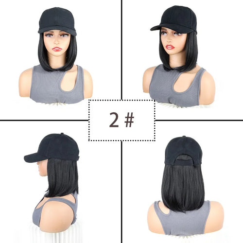  Synthetic Short Straight Bobo Hat Wig for Women cashymart
