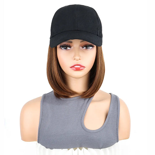 Synthetic Short Straight Bobo Hat Wig for Women cashymart