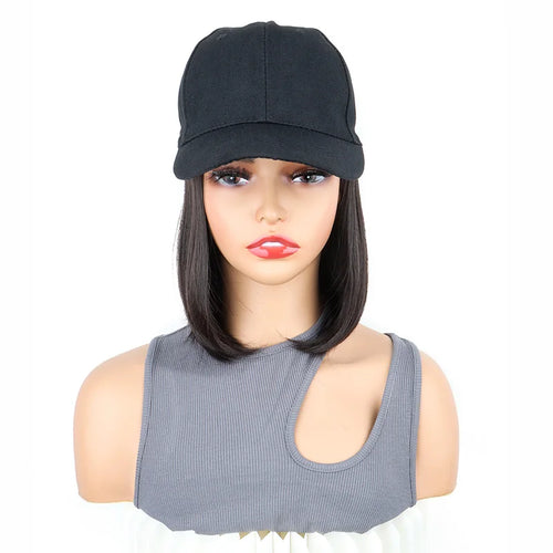  Synthetic Short Straight Bobo Hat Wig for Women cashymart