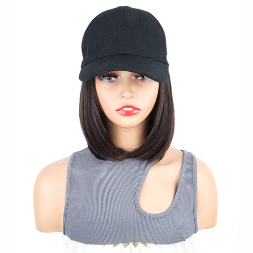  Synthetic Short Straight Bobo Hat Wig for Women cashymart