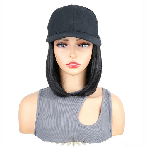  Synthetic Short Straight Bobo Hat Wig for Women cashymart