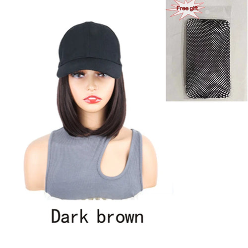  Synthetic Short Straight Wig with Cap cashymart