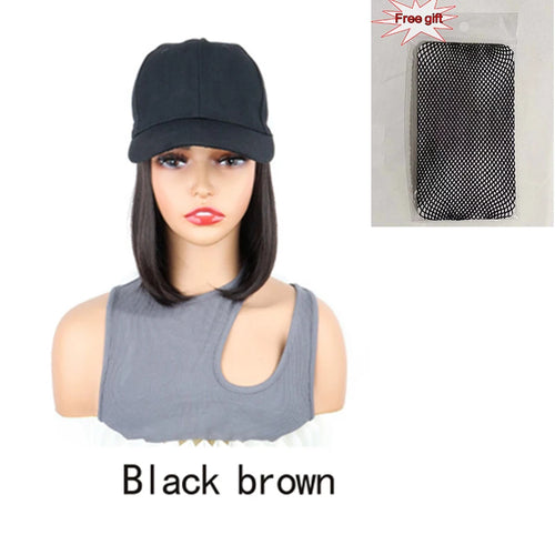  Synthetic Short Straight Wig with Cap cashymart