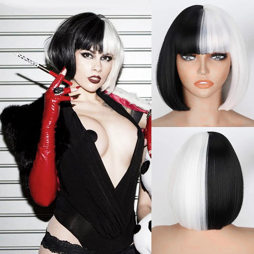 Synthetic Wine Red Bob Wig with Bangs cashymart