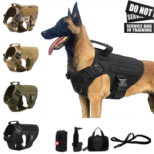  Tactical Military Dog Harness and Leash Set cashymart