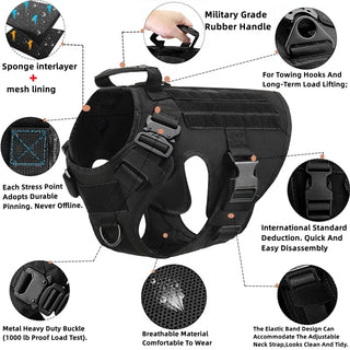  Tactical Military Dog Harness and Leash Set cashymart
