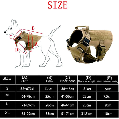  Tactical Military Dog Harness and Leash Set cashymart