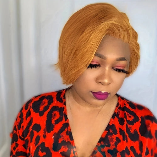  Transparent Lace Wig Short Straight cashymart