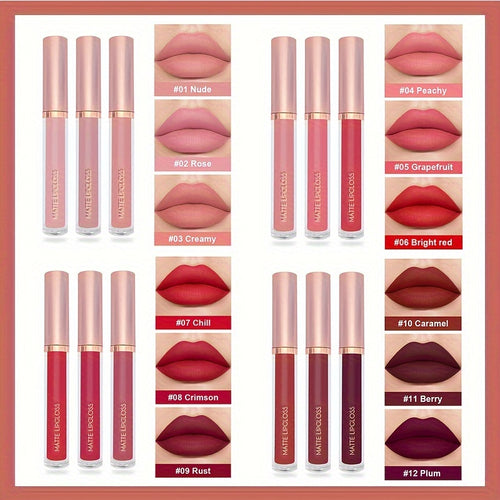  Velvet Matte Lip Gloss Set cashymart
