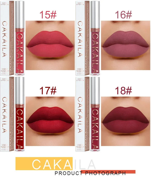  Velvet Matte Lipstick Lip Gloss Light Red Long Lasting cashymart