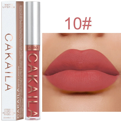 Velvet Matte Lipstick Lip Gloss Light Red Long Lasting cashymart